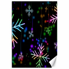 Snowflakes Lights Canvas 12  x 18 