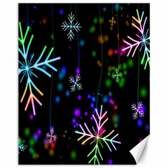 Snowflakes Lights Canvas 11  x 14 