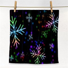 Snowflakes Lights Face Towel