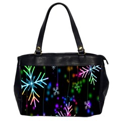 Snowflakes Lights Oversize Office Handbag (2 Sides)