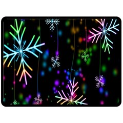 Snowflakes Lights Fleece Blanket (Large) 