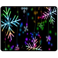 Snowflakes Lights Fleece Blanket (Medium) 