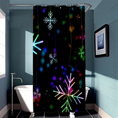 Snowflakes Lights Shower Curtain 36  x 72  (Stall) 