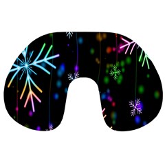 Snowflakes Lights Travel Neck Pillow