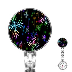 Snowflakes Lights Stainless Steel Nurses Watch