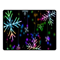 Snowflakes Lights Double Sided Fleece Blanket (Small) 