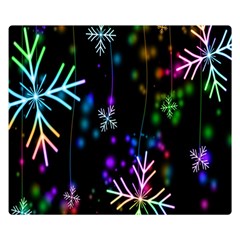 Snowflakes Lights Double Sided Flano Blanket (Small) 