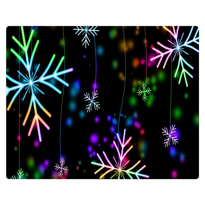 Snowflakes Lights Double Sided Flano Blanket (Medium) 