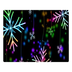 Snowflakes Lights Double Sided Flano Blanket (Large) 