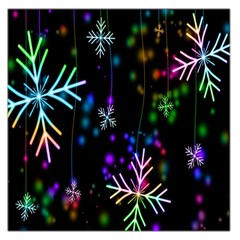 Snowflakes Lights Square Satin Scarf (36  x 36 )