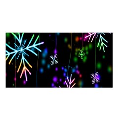 Snowflakes Lights Satin Shawl 45  X 80 