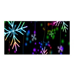 Snowflakes Lights Satin Wrap 35  x 70 