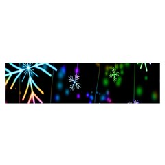 Snowflakes Lights Oblong Satin Scarf (16  x 60 )