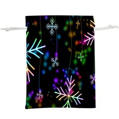 Snowflakes Lights  Lightweight Drawstring Pouch (XL)