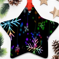 Snowflakes Lights Star Ornament (two Sides) by artworkshop