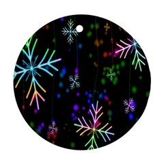 Snowflakes Lights Ornament (round) by artworkshop