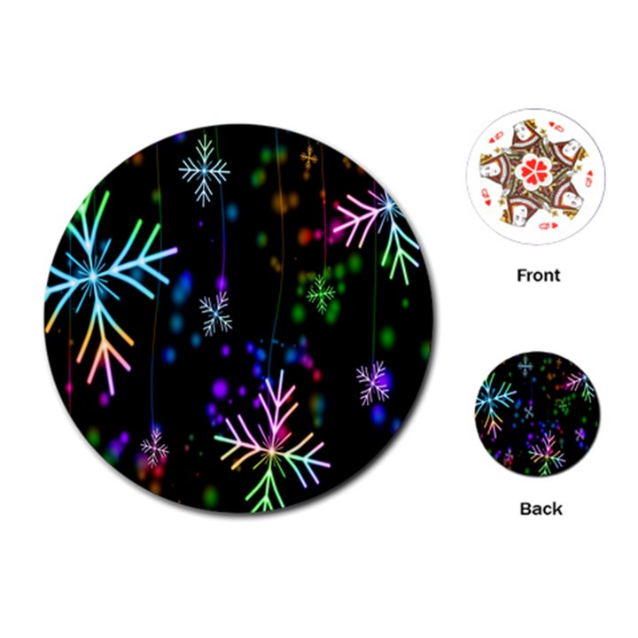 Snowflakes Lights Playing Cards Single Design (Round)