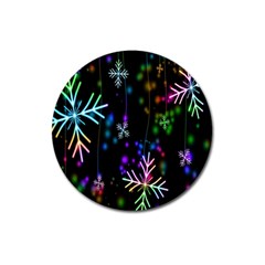 Snowflakes Lights Magnet 3  (round) by artworkshop