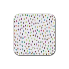 Snow Winter Ice Cold Rubber Coaster (square) by artworkshop