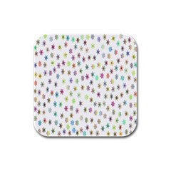 Snow Winter Ice Cold Rubber Square Coaster (4 Pack) by artworkshop