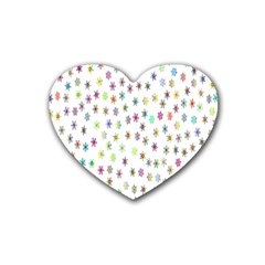 Snow Winter Ice Cold Rubber Coaster (heart) by artworkshop