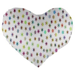 Snow Winter Ice Cold Large 19  Premium Heart Shape Cushions by artworkshop