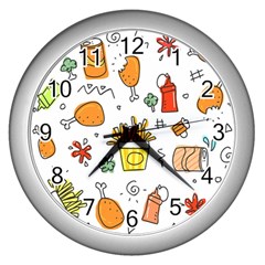 Set Child Fun Funny Collection Wall Clock (silver) by artworkshop