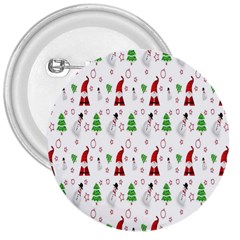 Santa Claus Snowman Christmas 3  Buttons by artworkshop