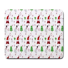 Santa Claus Snowman Christmas Large Mousepads by artworkshop