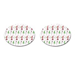 Santa Claus Snowman Christmas Cufflinks (oval) by artworkshop