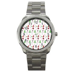 Santa Claus Snowman Christmas Sport Metal Watch by artworkshop