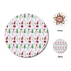 Santa Claus Snowman Christmas Playing Cards Single Design (round) by artworkshop