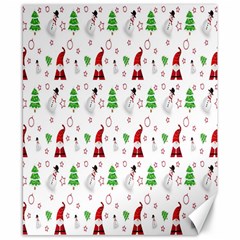 Santa Claus Snowman Christmas Canvas 8  X 10  by artworkshop