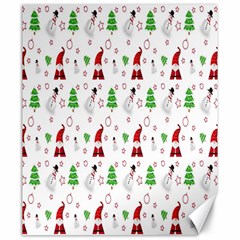 Santa Claus Snowman Christmas Canvas 20  X 24 