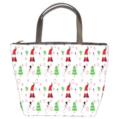 Santa Claus Snowman Christmas Bucket Bag by artworkshop