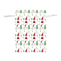 Santa Claus Snowman Christmas Lightweight Drawstring Pouch (s) by artworkshop