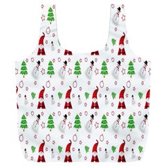 Santa Claus Snowman Christmas Full Print Recycle Bag (xxl) by artworkshop