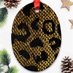 Metallic Snake Skin Pattern Ornament (oval)