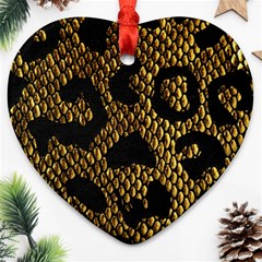 Metallic Snake Skin Pattern Ornament (heart)