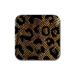 Metallic Snake Skin Pattern Rubber Coaster (square) by BangZart