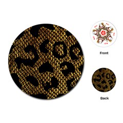 Metallic Snake Skin Pattern Playing Cards Single Design (round)