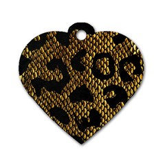 Metallic Snake Skin Pattern Dog Tag Heart (one Side) by BangZart