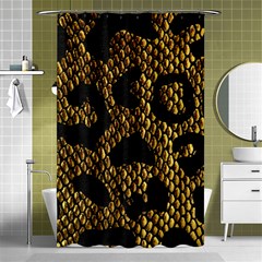 Metallic Snake Skin Pattern Shower Curtain 48  X 72  (small)  by BangZart