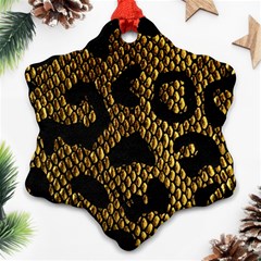 Metallic Snake Skin Pattern Snowflake Ornament (two Sides)