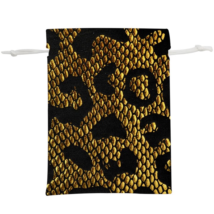 Metallic Snake Skin Pattern  Lightweight Drawstring Pouch (XL)