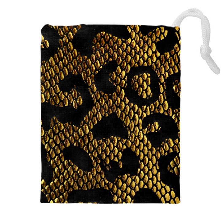 Metallic Snake Skin Pattern Drawstring Pouch (5XL)