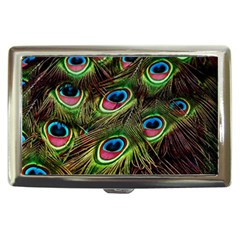 Peacock Feathers Color Plumage Cigarette Money Case by Celenk