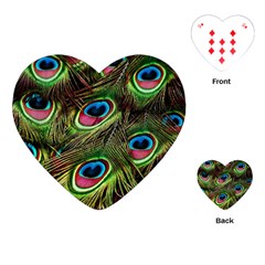 Peacock Feathers Color Plumage Playing Cards Single Design (heart) by Celenk