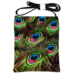 Peacock Feathers Color Plumage Shoulder Sling Bag by Celenk