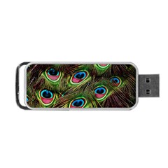 Peacock Feathers Color Plumage Portable Usb Flash (one Side) by Celenk